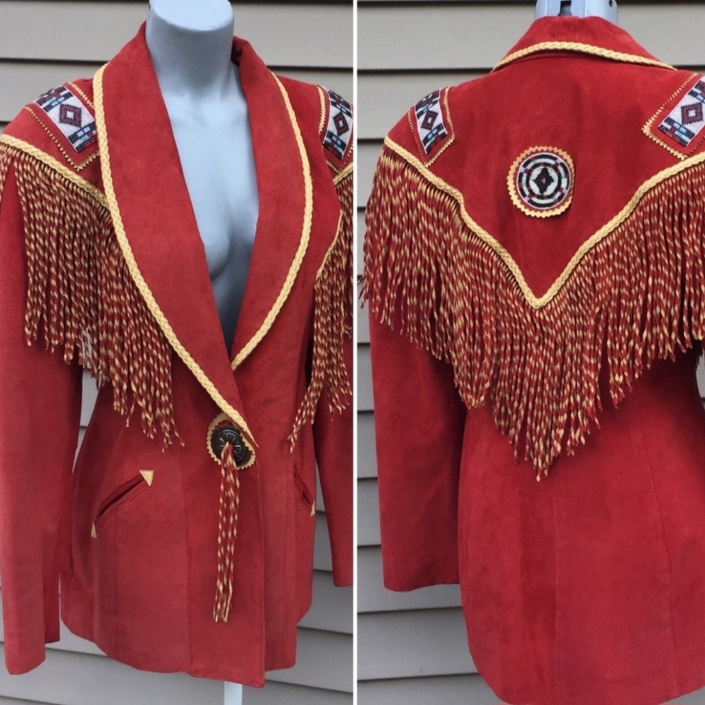 Vintage Western Suede Fringe Jacket
